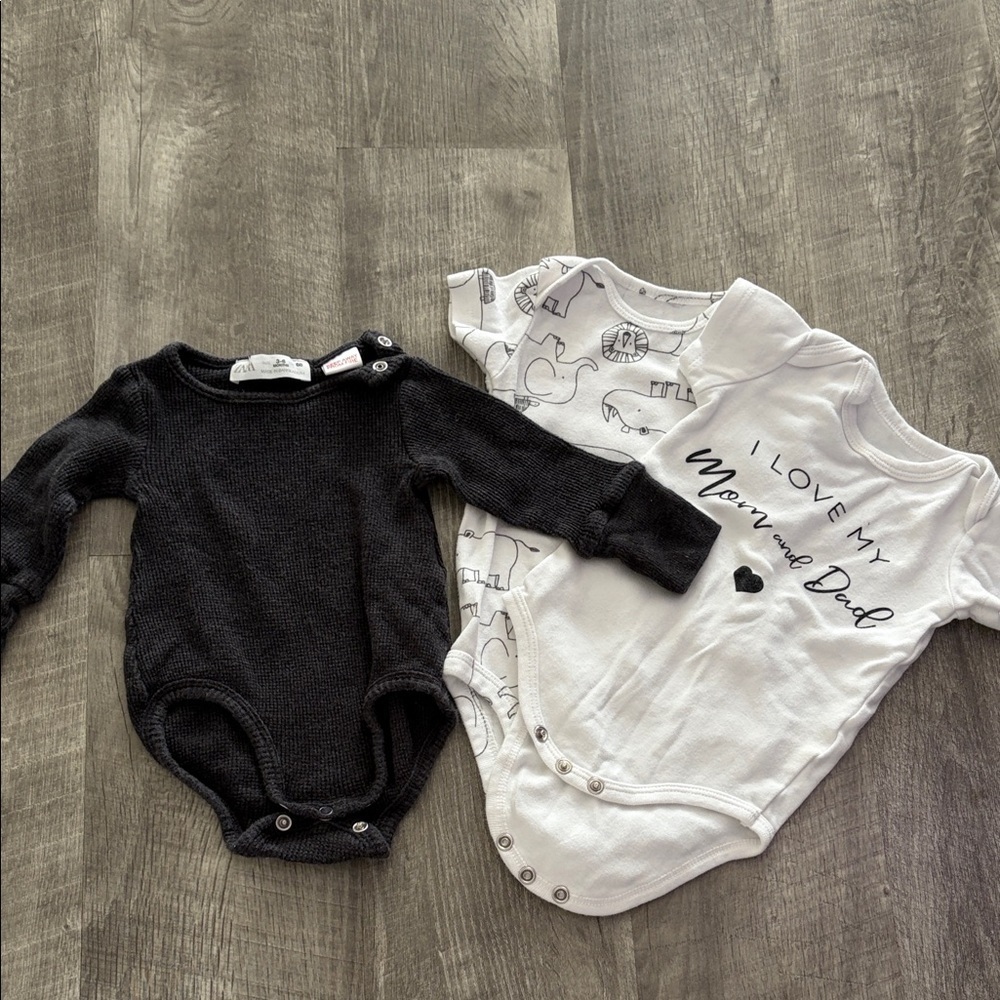 Zara Lot 3 x baby bodysuits 3-6M Zara
